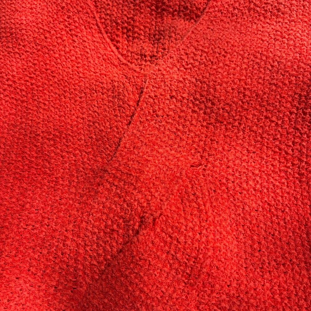 Free People Orange Oversized Cotton Knit Sweater Size Large - Picture 2 of 8